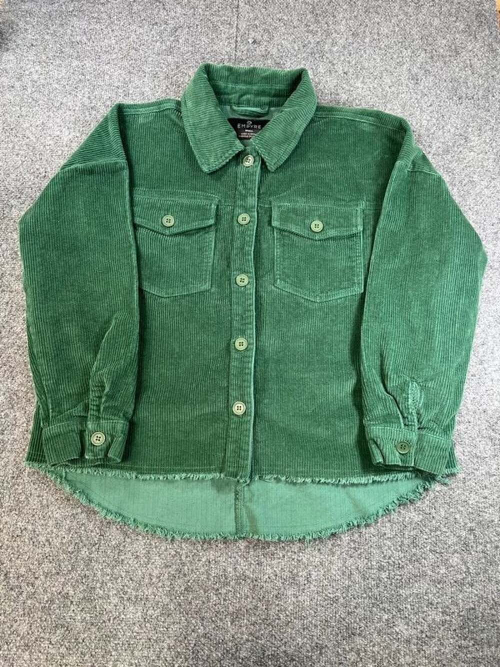 Green corduroy women’s button up jacket size small F10